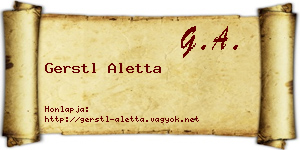 Gerstl Aletta névjegykártya